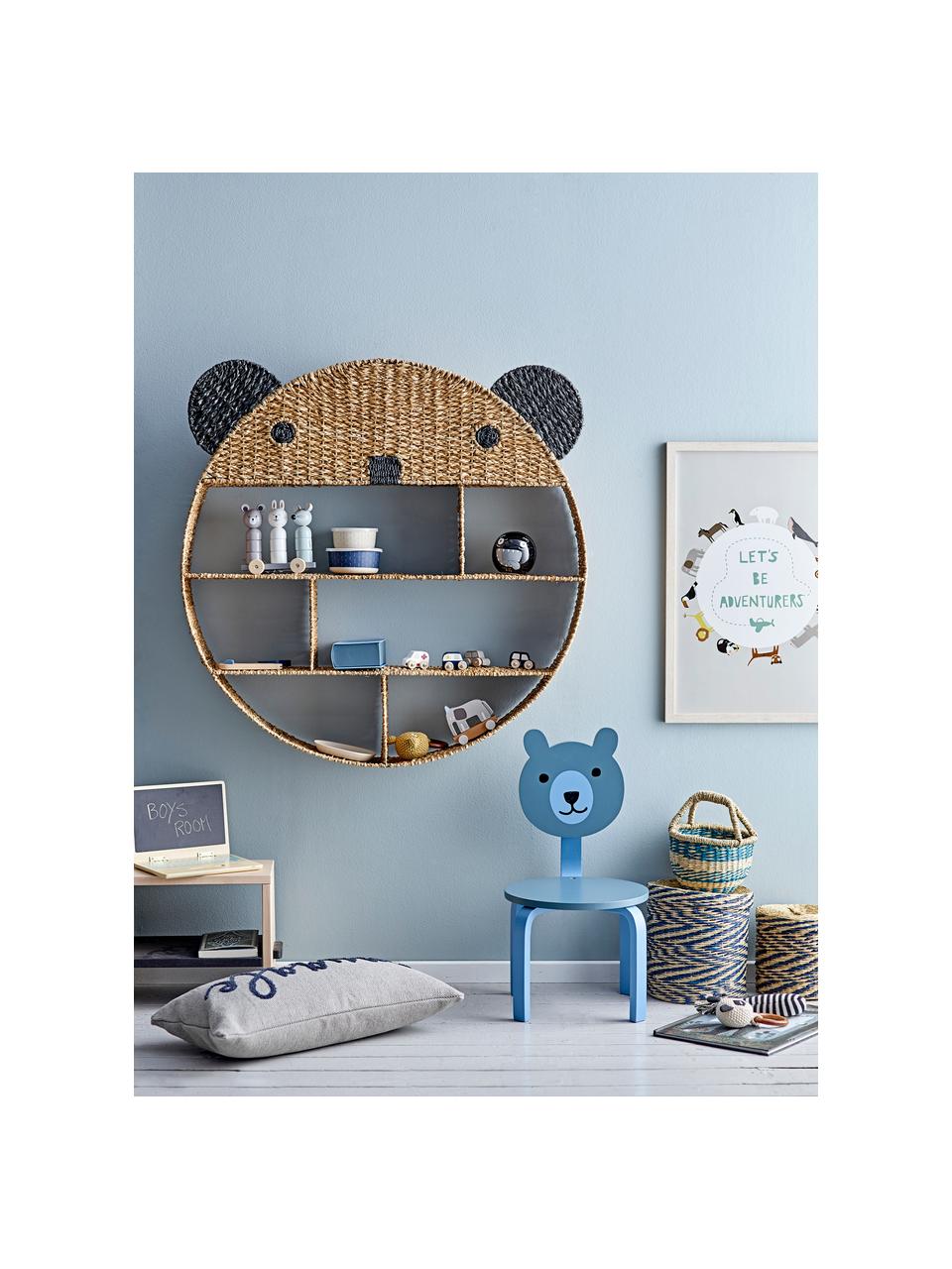 Mensola da parete per bambini Ghalia, Erba Bankuan, rattan, Beige chiaro, Larg. 92 x Alt. 98 cm