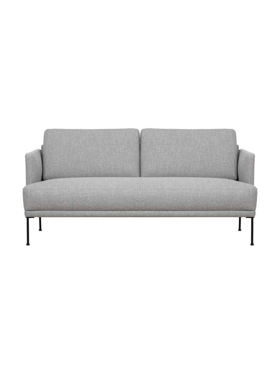 Pohovka s kovovými nohami Fluente (2-miestna), Svetlosivá, Š 166 x H 85 cm
