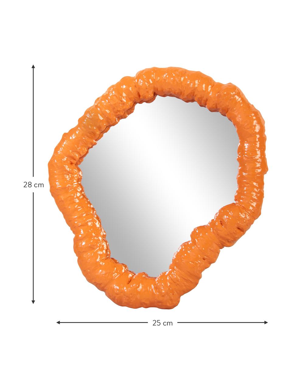 Nástenné zrkadlo s plastovým rámom Purfect, Oranžová, Š 25 x V 28 cm