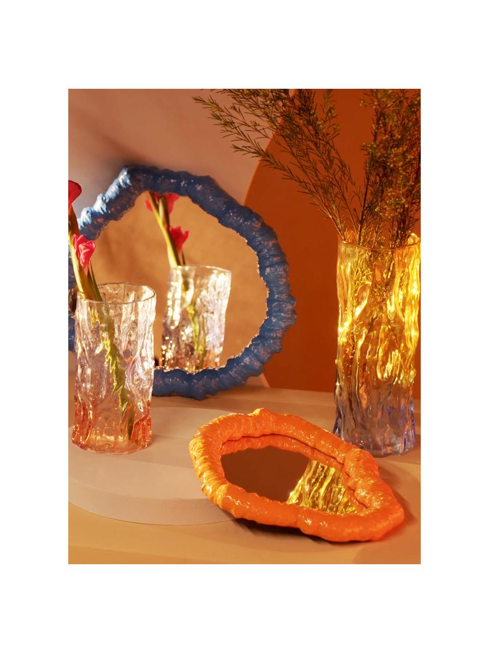 Lustro ścienne z ramą z tworzywa sztucznego Purfect, Pomarańczowy, S 25 x W 28 cm