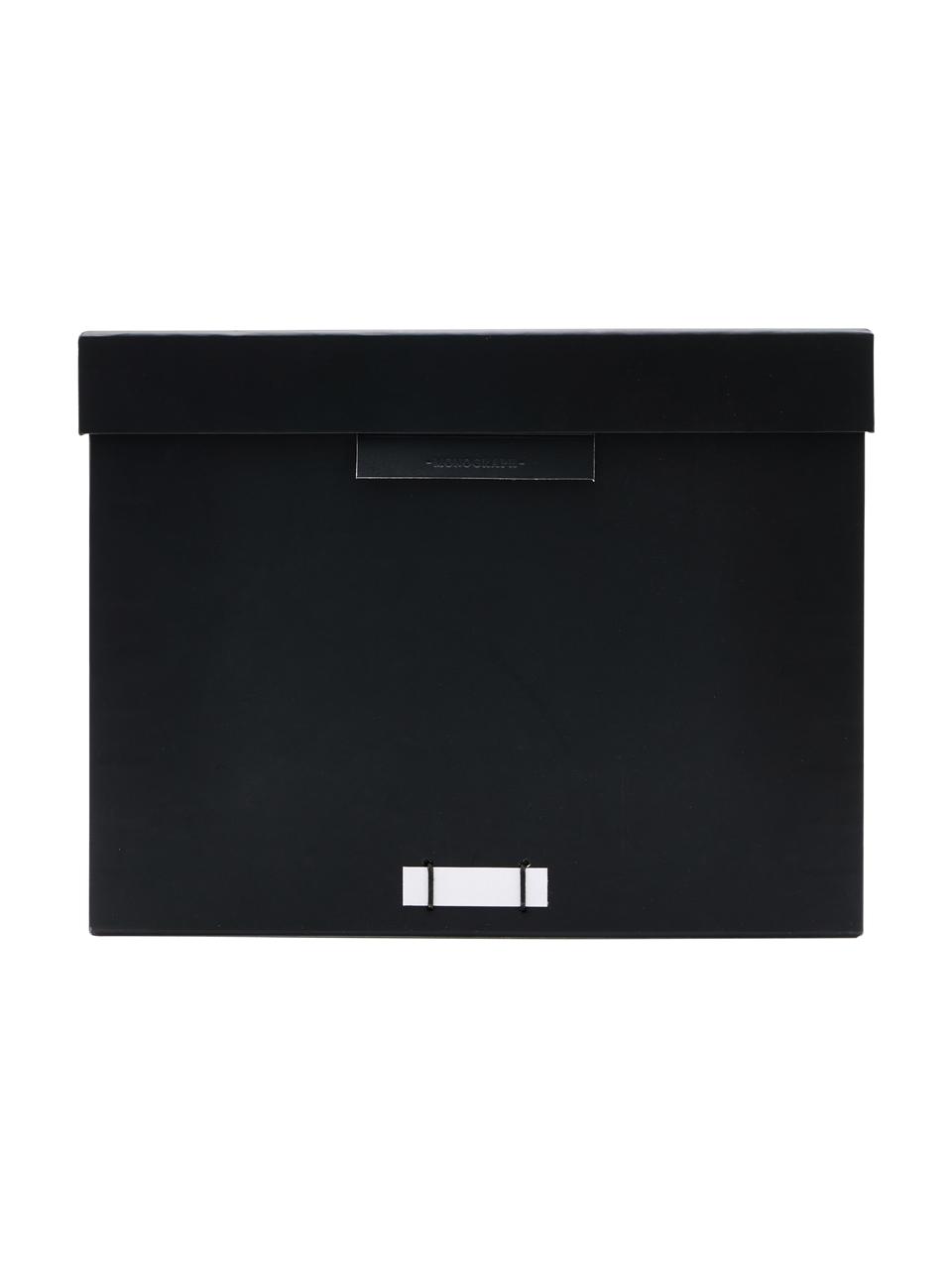 Aufbewahrungsbox File in Schwarz, Papier, Schwarz, B 32 x H 25 cm