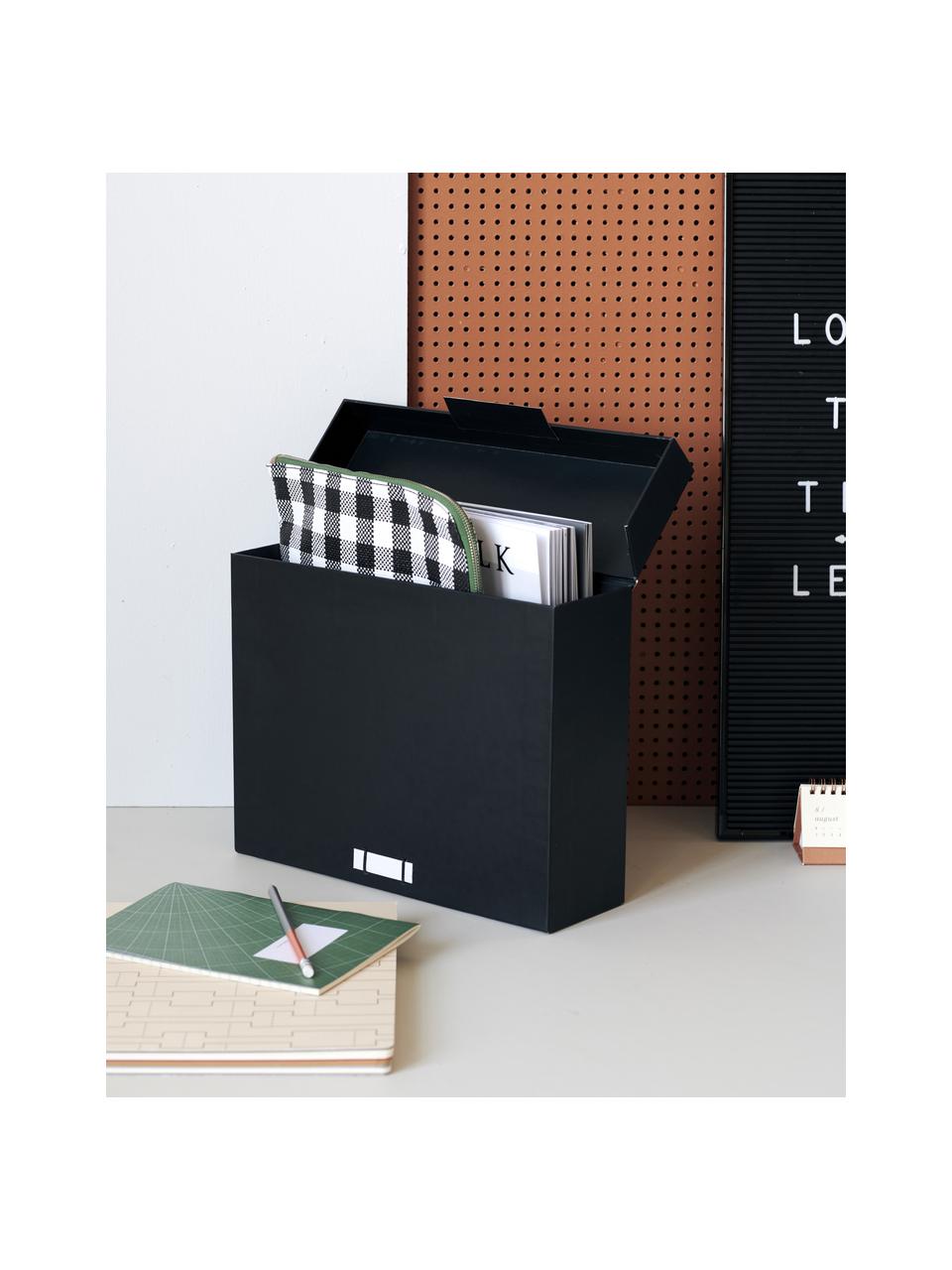 Úložná krabice File, Papír, Černá, Š 32 cm, V 25 cm