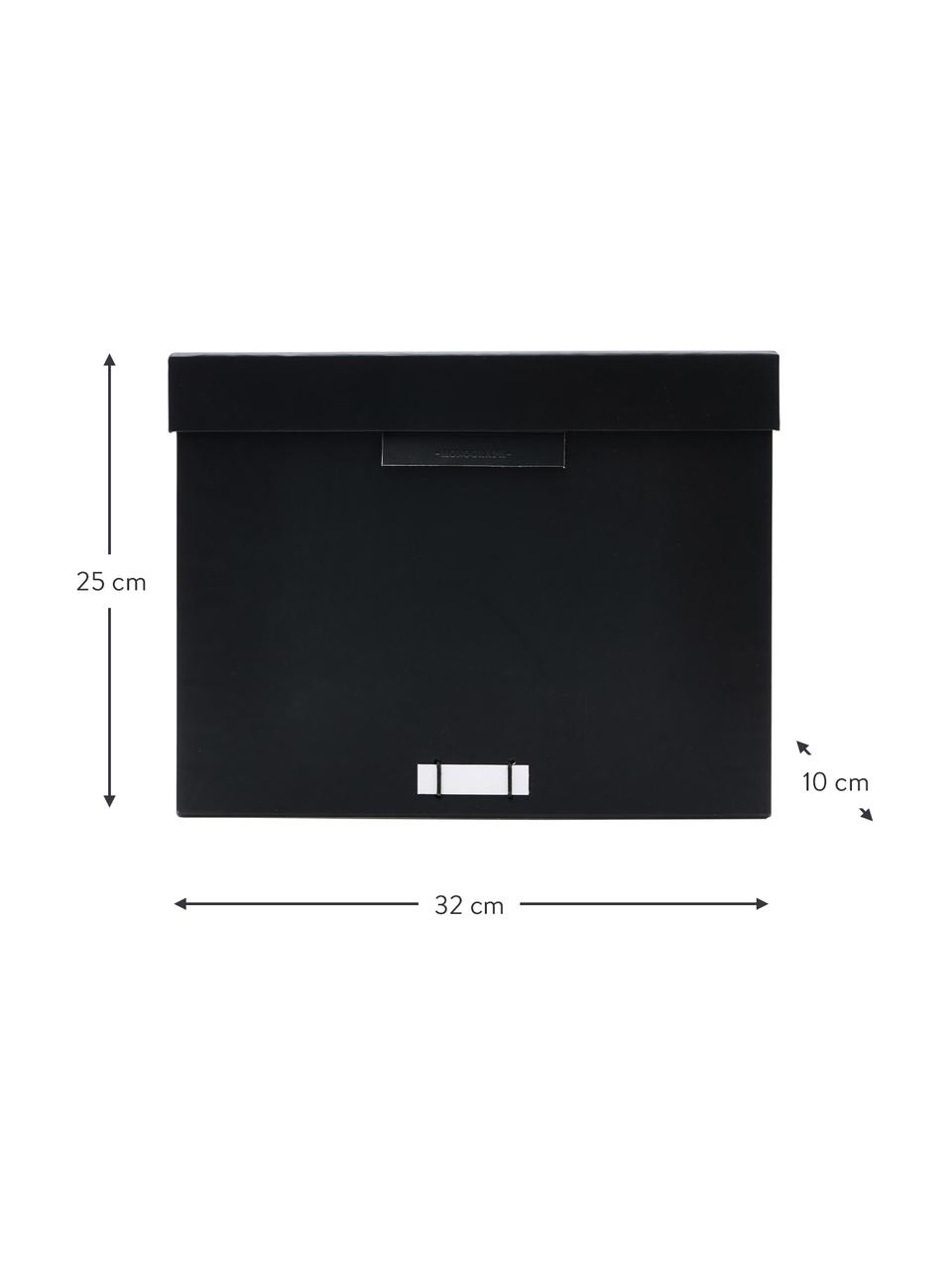 Opbergdoos File in zwart, Papier, Zwart, B 32 x H 25 cm
