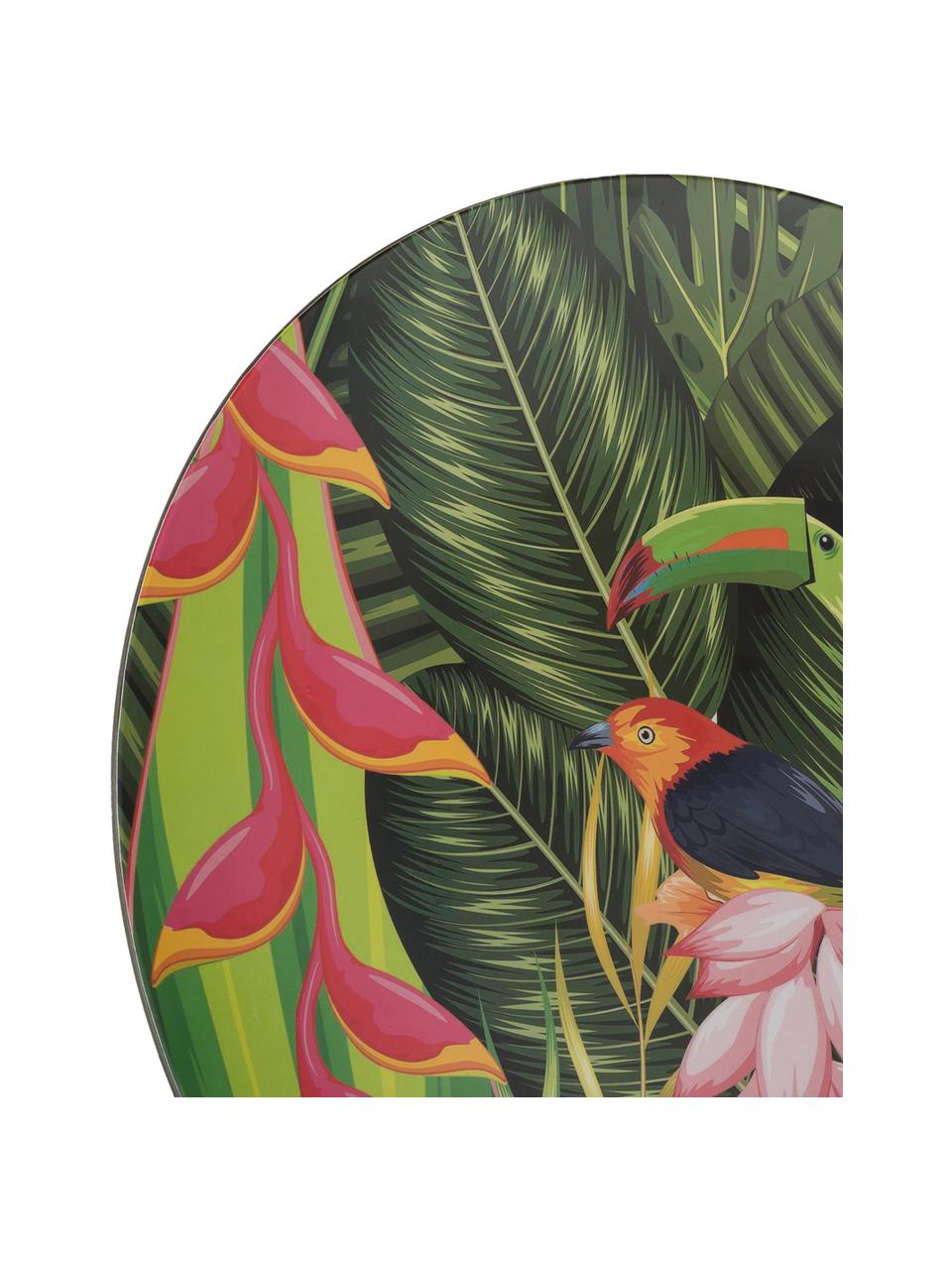 Bajoplato Tropical Bird, 2 uds., Polipropileno, con papel recubierto, Tonos verdes, rosa, lila, naranja, negro, Ø 33 cm