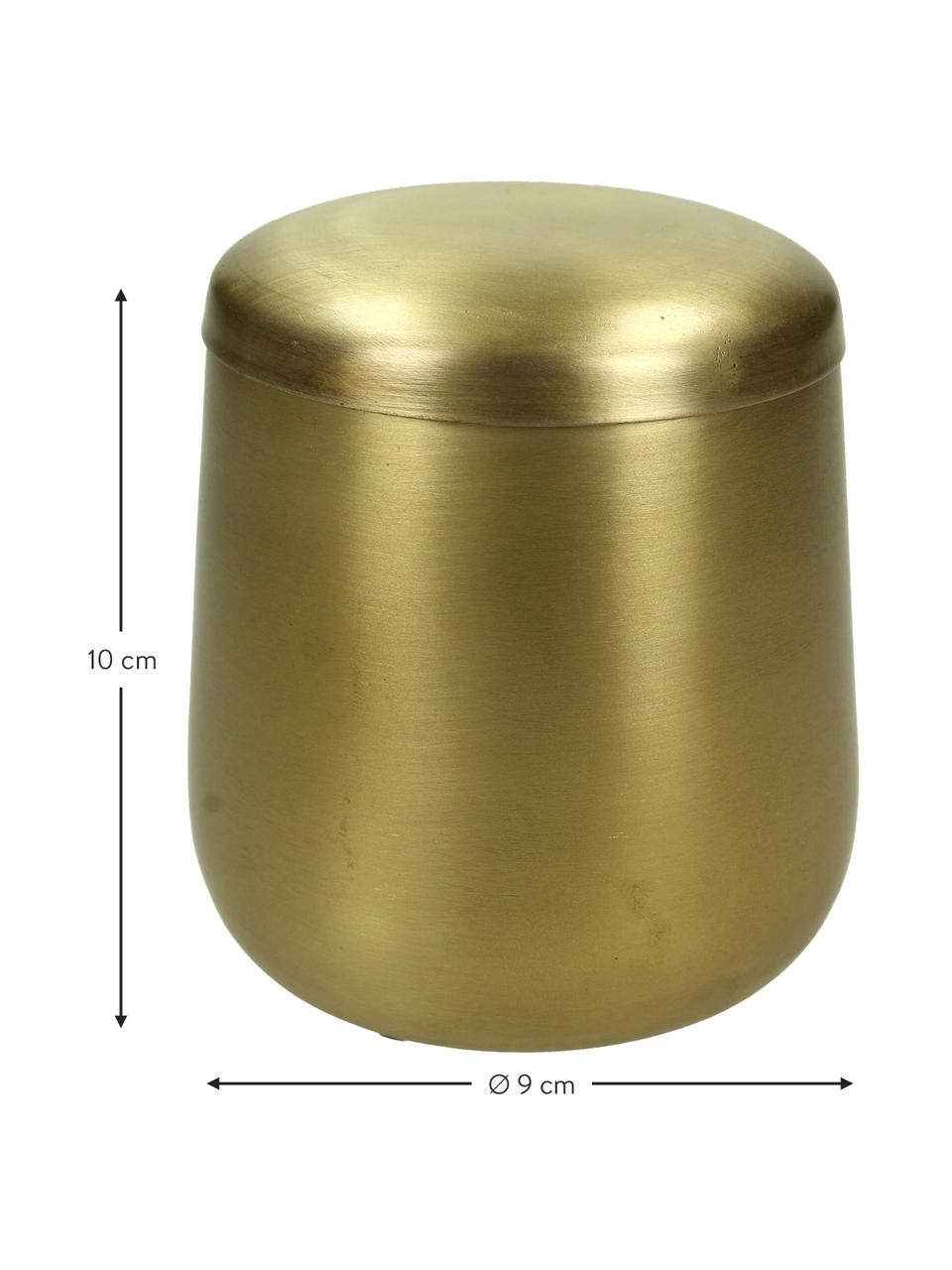 Candela Amber, Contenitore: metallo rivestito, Ottonato, Ø 9 x Alt. 10 cm