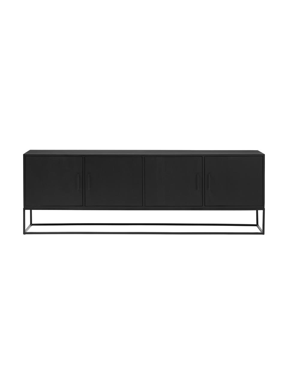 Szafka niska z litego drewna  mangowego Lyle, Korpus: lite drewno mangowe, laki, Czarny, S 180 x D 60 cm