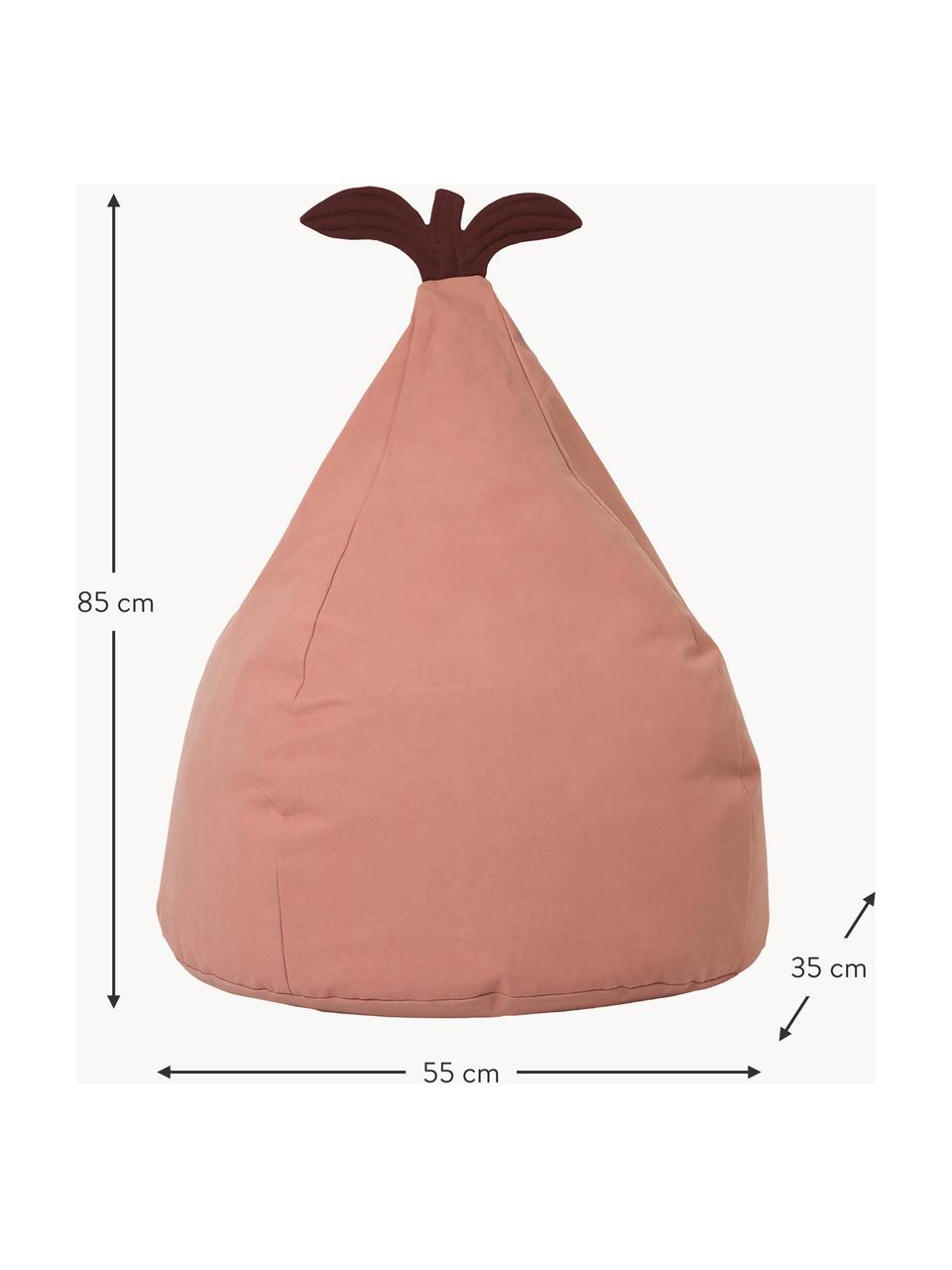 Sitzsack Pear Bean aus Bio-Baumwolle, Bezug: 100 % Bio-Baumwolle, GOTS, Altrosa, Pflaume, B 55 x H 85 cm