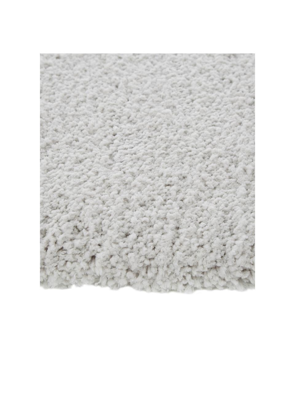 Alfombra redonda de pelo largo Leighton, Parte superior: microfibra (100% poliéste, Reverso: 70% poliéster, 30% algodó, Gris claro-beige, Ø 120 cm (Tamaño S)