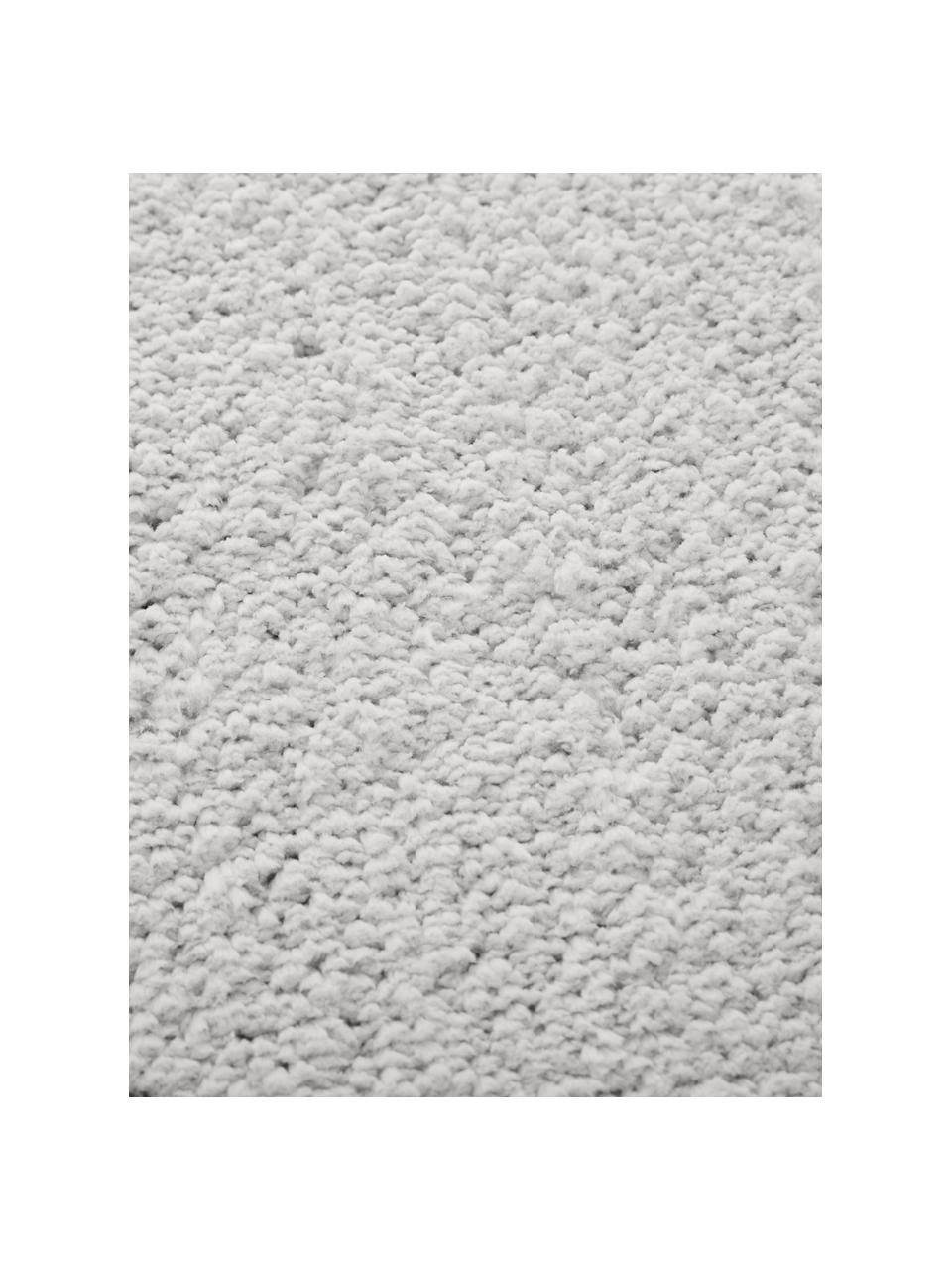 Alfombra redonda de pelo largo Leighton, Parte superior: microfibra (100% poliéste, Reverso: 70% poliéster, 30% algodó, Gris claro-beige, Ø 120 cm (Tamaño S)