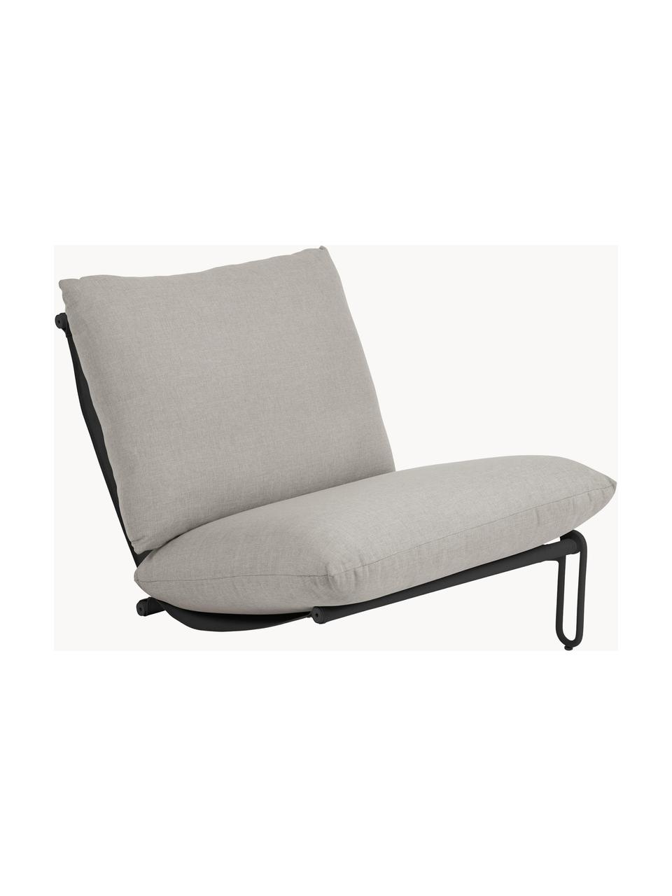 Extra module voor modulaire fauteuil Blixt, Bekleding: polyester, Frame: stof, gecoat metaal, Geweven stof greige, zwart, B 103 x D 78 cm