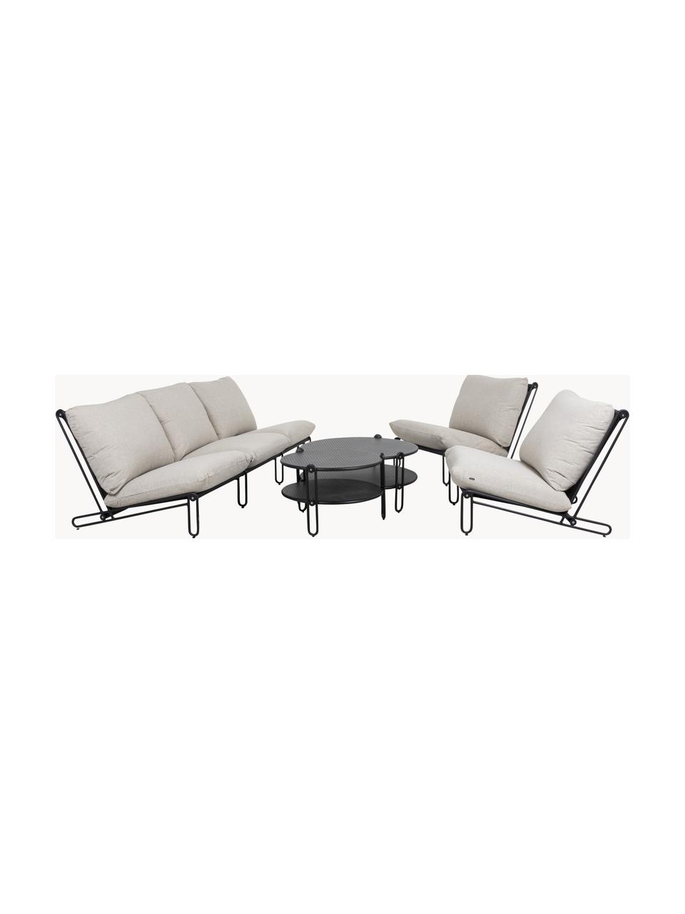 Modulo adicional para silla de metal Blixt, Tapizado: poliéster, Estructura: tela y metal revestido, Tejido greige, negro, An 103 x F 78 cm