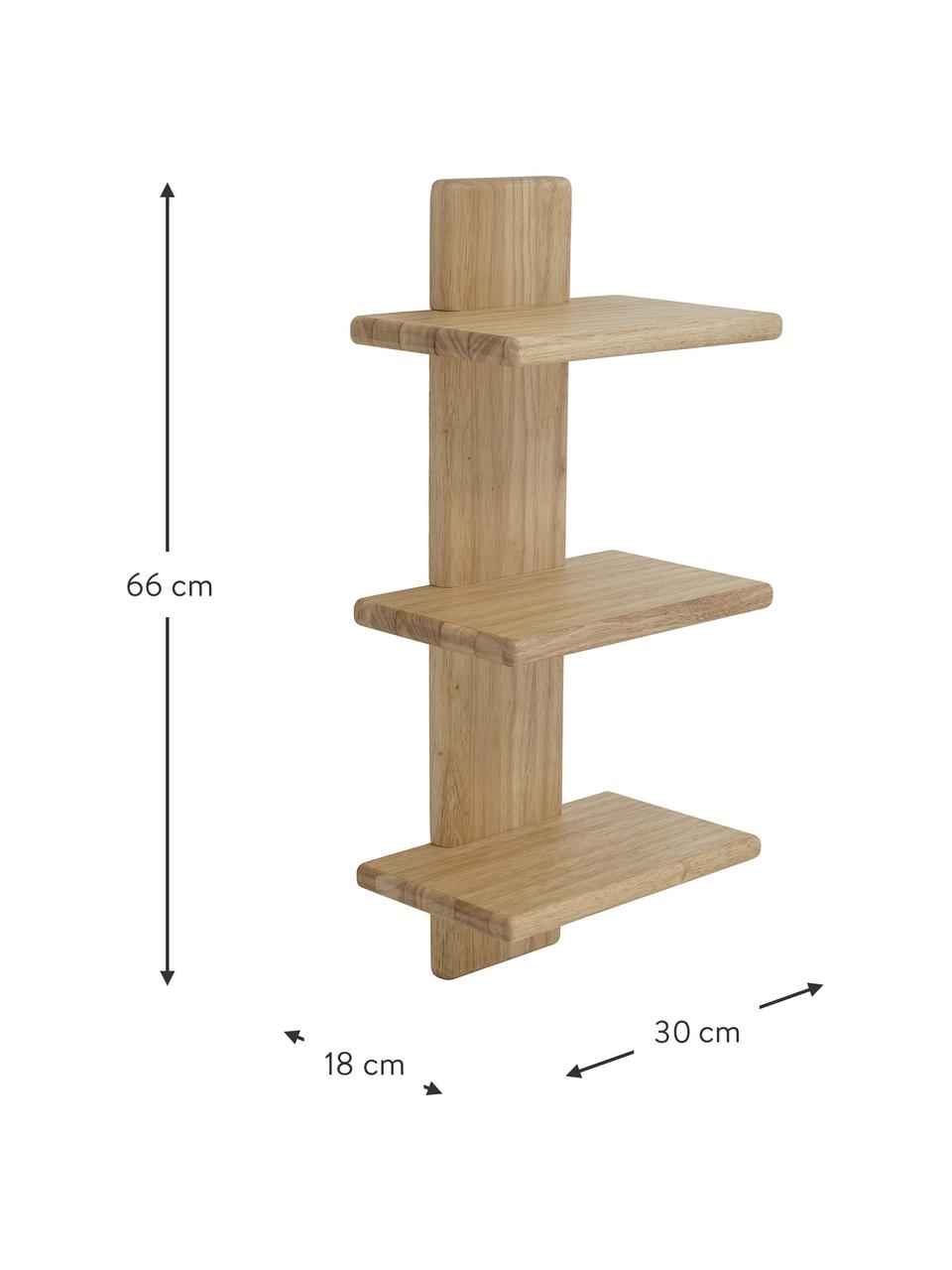 Mensola in legno di caucciù Clive, Legno dell'albero della gomma, Legno dell'albero della gomma, Larg. 30 x Alt. 66 cm