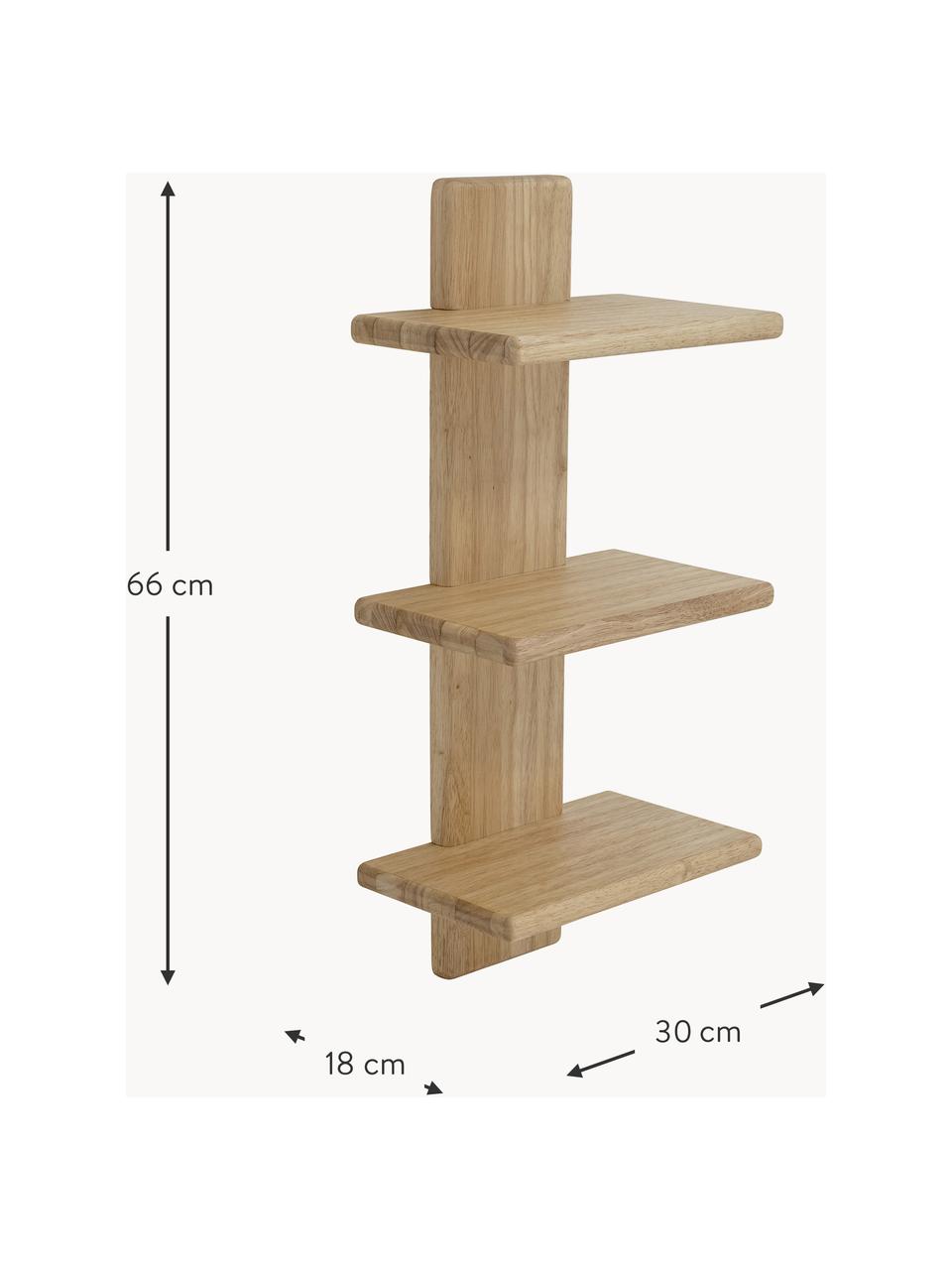 Estante de pared de madera de caucho Clive, Hevea, Hevea, An 30 x Al 66 cm