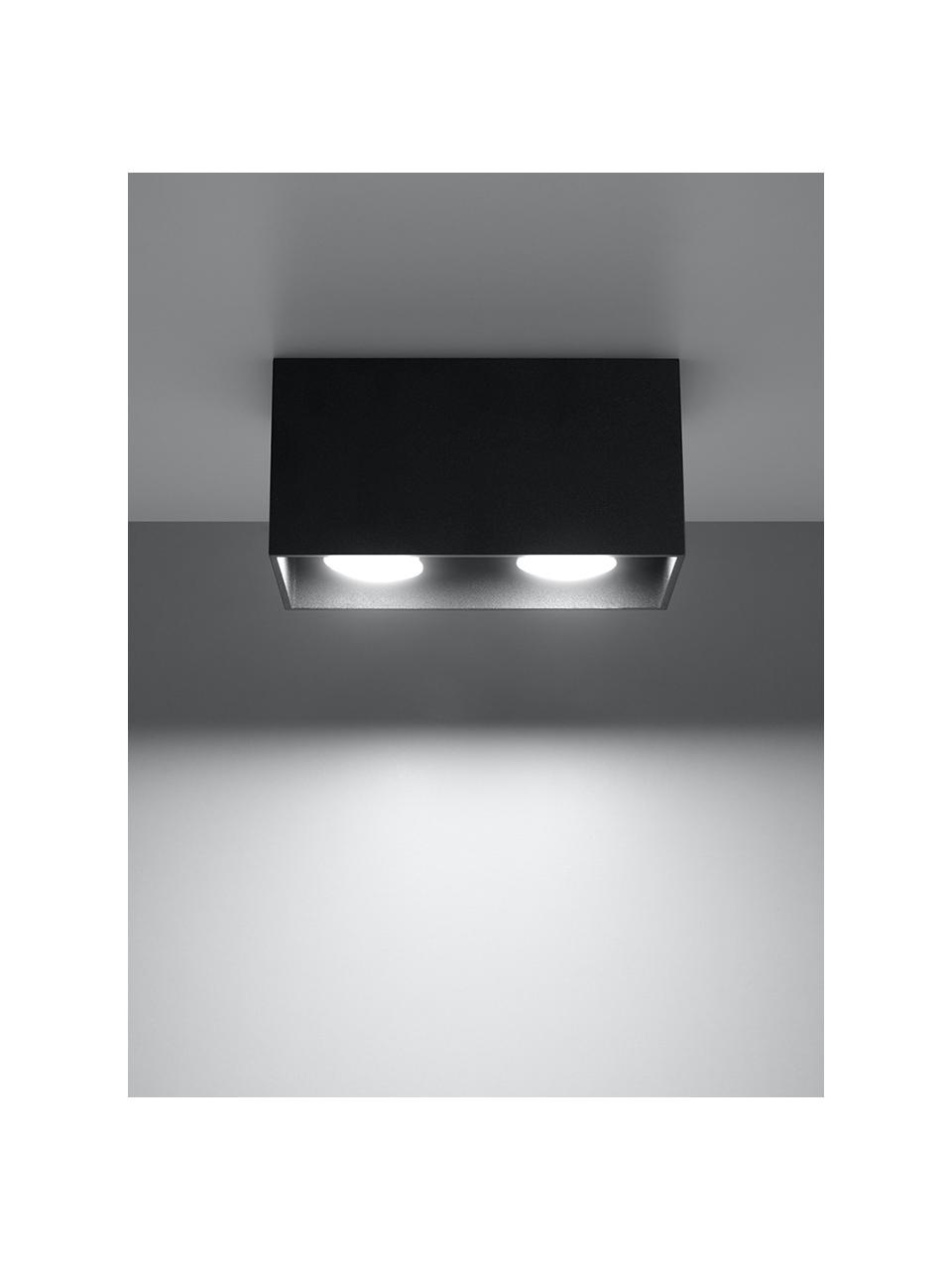 Faretti da soffitto nero Geo, Lampada: alluminio, Nero, Larg. 20 x Alt. 10 cm