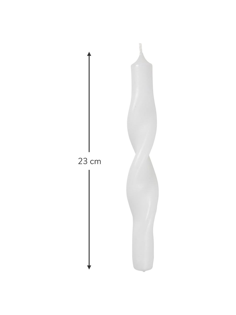 Velas cónicas Twist, 2 uds., Parafina, Blanco, Ø 2 x Al 23 cm