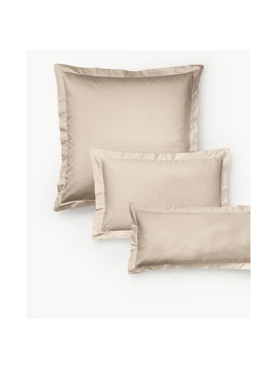 Baumwollsatin-Kopfkissenbezug Premium, Webart: Satin Fadendichte 500 TC,, Beige, B 40 x L 80 cm