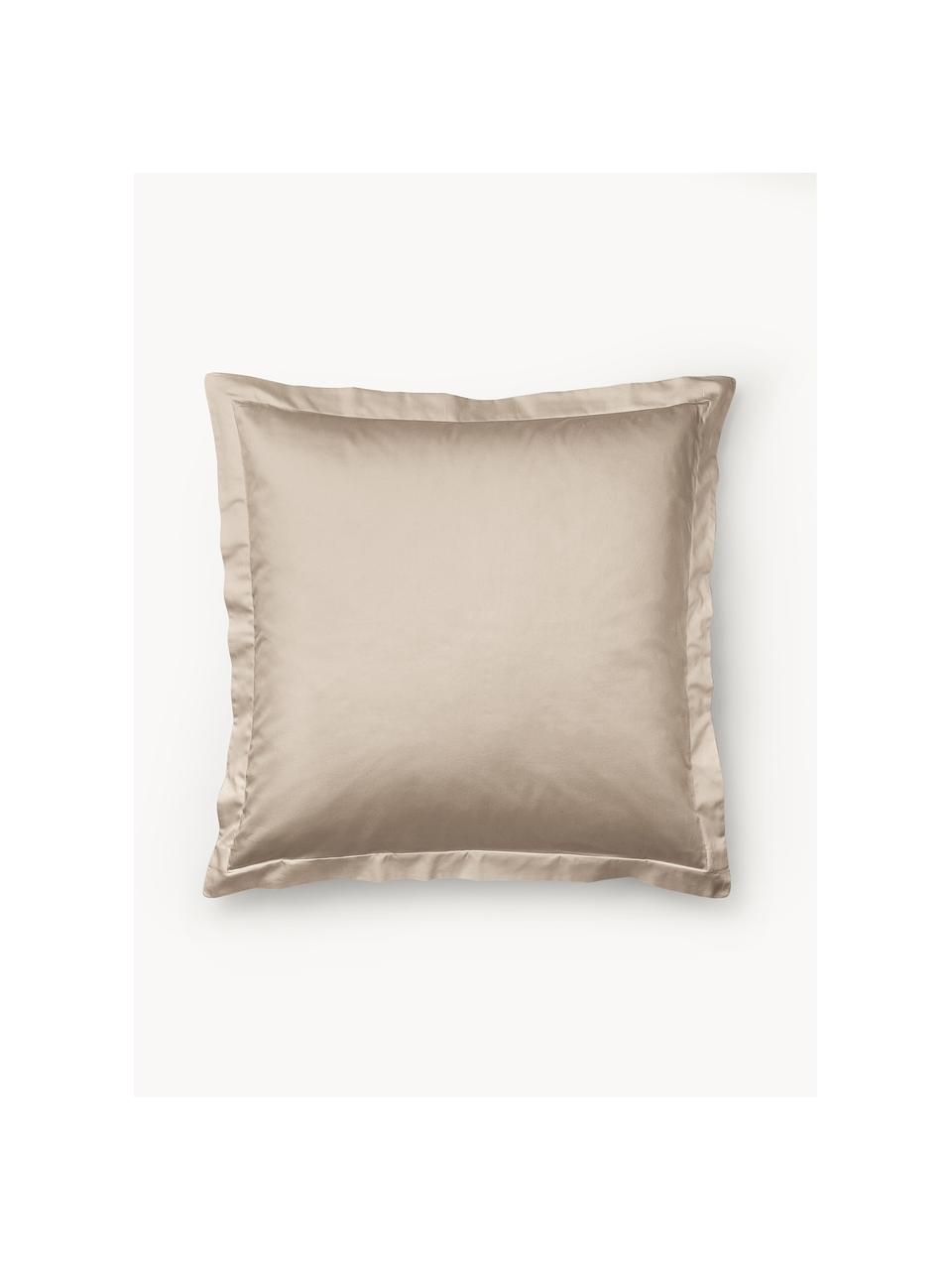 Taie d'oreiller en satin de coton Premium, Beige, larg. 50 x long. 70 cm