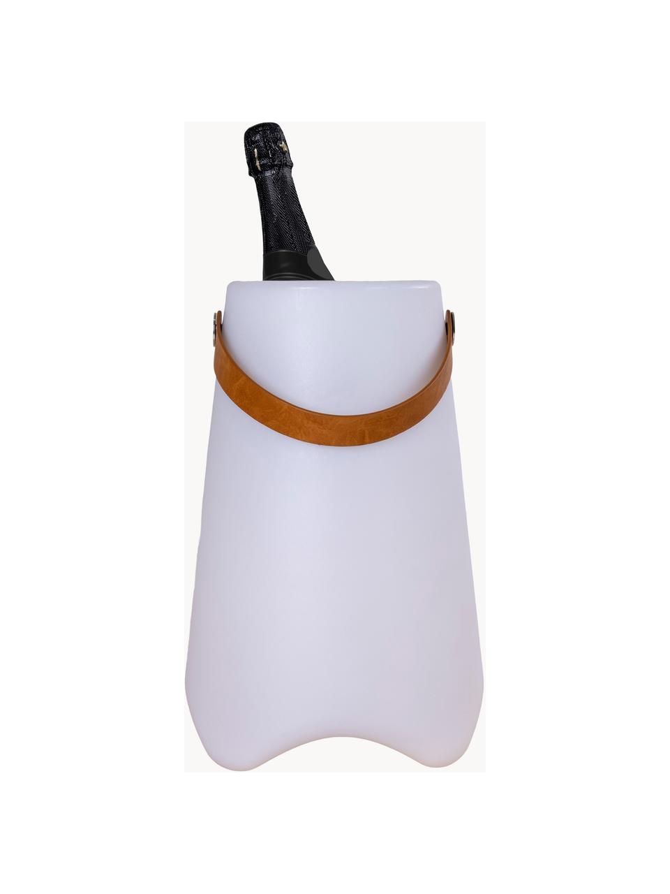 Mobilní exteriérová stolní LED lampa s funkcí chlazení vína Bristol, stmívatelná, Bílá, Ø 25 cm, V 38 cm