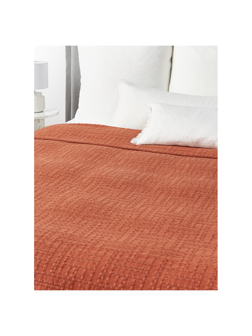 Katoenen bedsprei Lazlo, 100% katoen

Het in dit product gebruikte materiaal is getest op schadelijke stoffen en gecertificeerd volgens STANDARD 100 door OEKO-TEX®, 5763CIT, CITEVE., Terracotta, B 230 x L 250 cm  (voor bedden tot 180 x 200 cm)