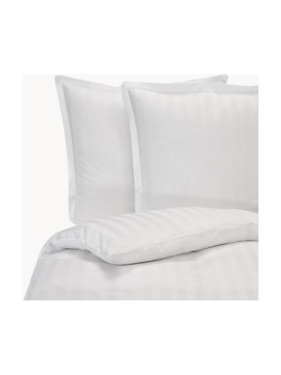 Housse de couette en satin Willa, Blanc, larg. 240 x long. 220 cm