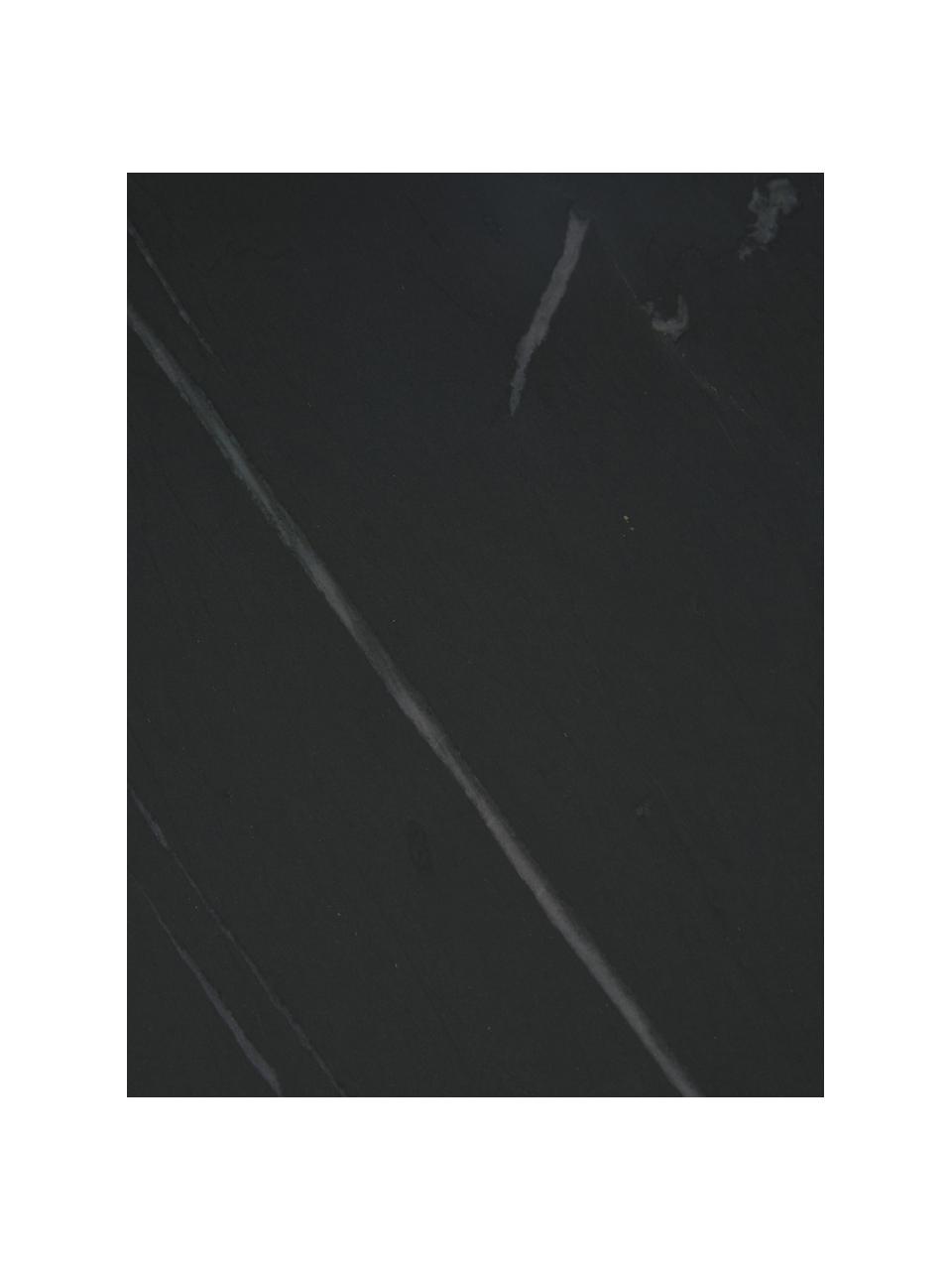 Marmor-Beistelltisch Alys, Tischplatte: Marmor, Gestell: Metall, pulverbeschichtet, Schwarz marmoriert, Schwarz, B 45 x H 50 cm
