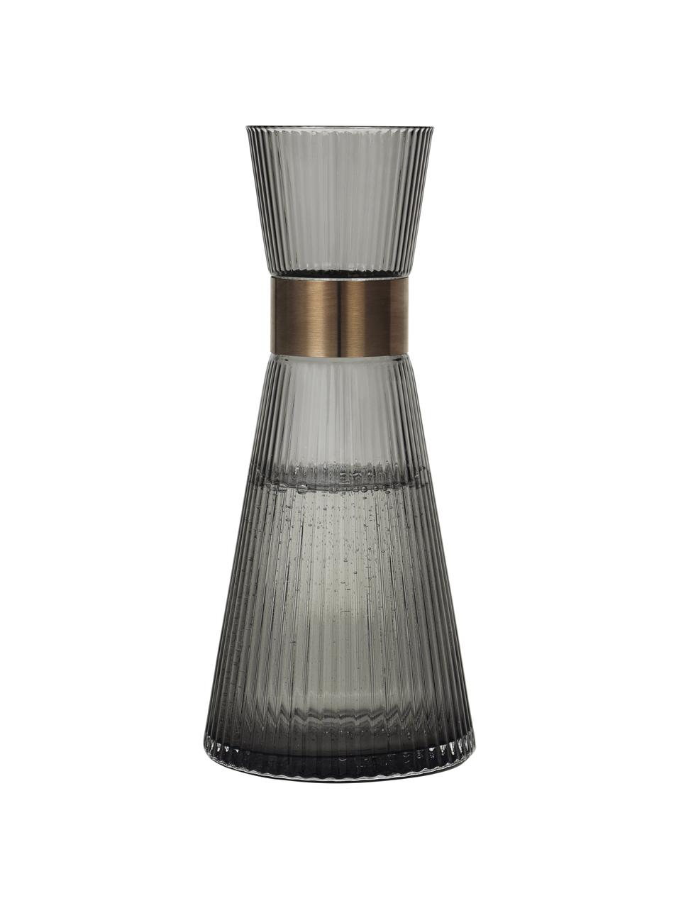 Mondgeblazen karaf Grand Cru van rookglas, 1 L, Grijs, transparant, 1 L