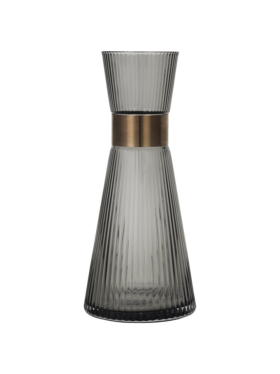 Mundgeblasene Karaffe Grand Cru aus Rauchglas, 1 L, Grau, transparent, Ø 12 x H 26 cm, 1 L