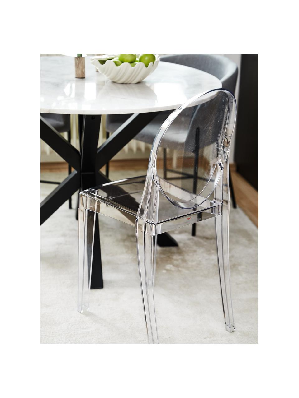 Silla de diseño Victoria Ghost, Policarbonato, Transparente, An 38 x Al 89 cm