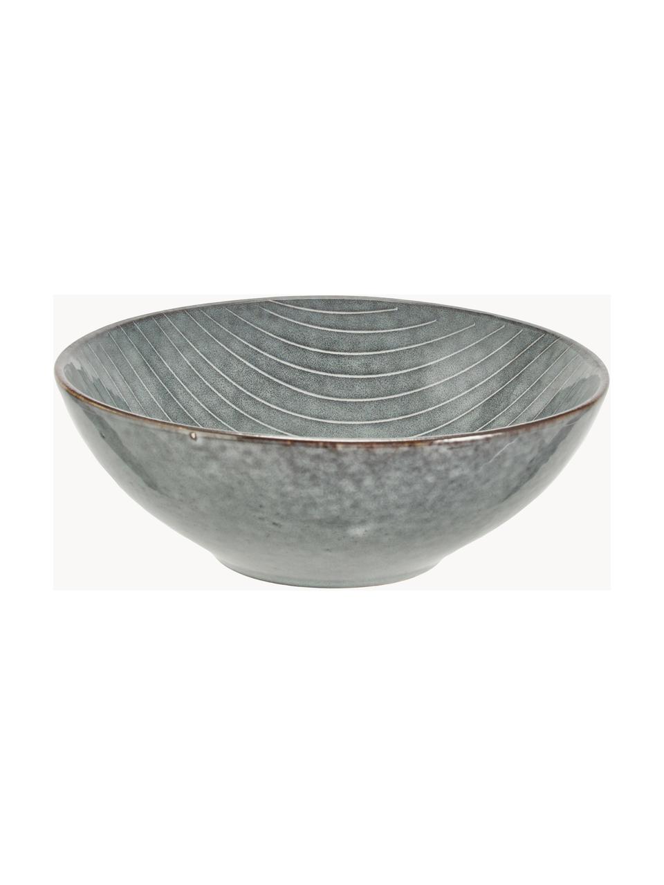 Bols artisanaux Nordic Sea, 4 pièces, Grès cérame, Tons gris et bleus, Ø 17 x haut. 6 cm