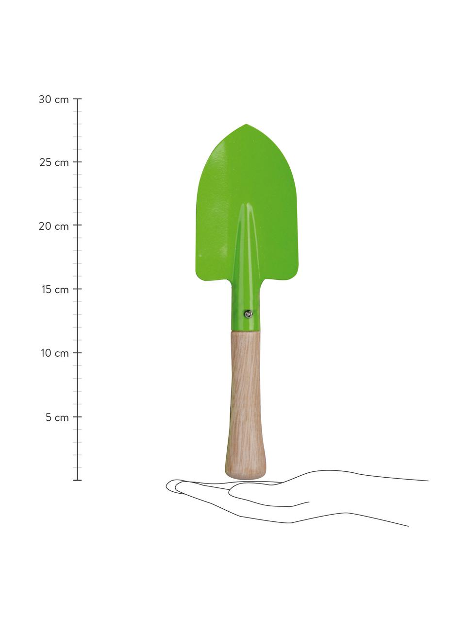 Kinder tuingereedschapset Little Gardener, 3-delig, Hout, gepoedercoat metaal, Groen, B 20 cm x H 28 cm