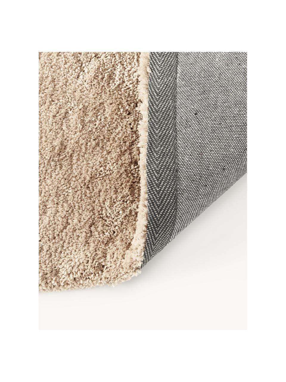 Pluizig hoogpolig vloerkleed Leighton, Microvezels (100% polyester, GRS-gecertificeerd), Nougat, B 80 x L 150 cm (maat XS)