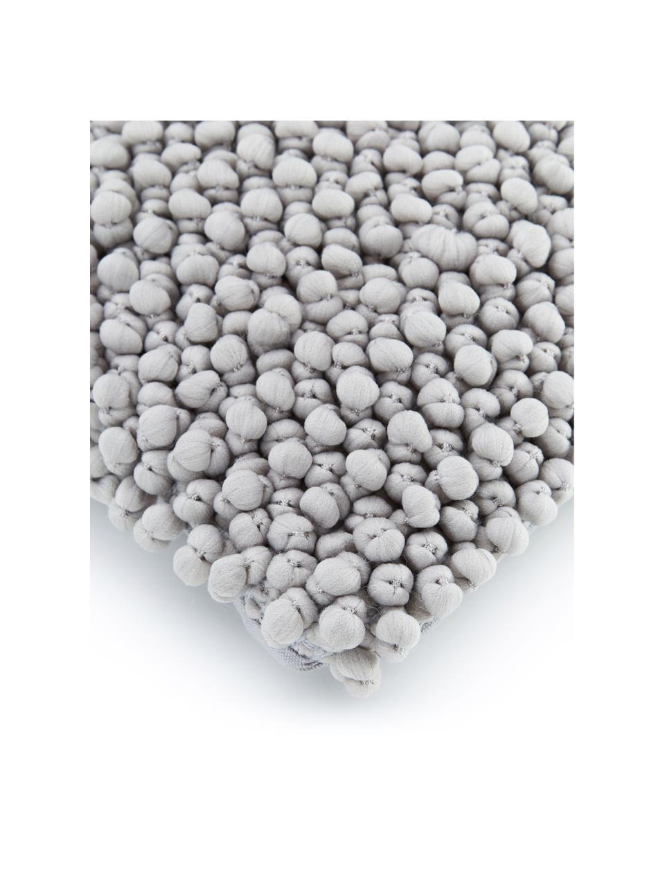 Federa arredo grigio chiaro con palline di tessuto Iona, Retro: 100% cotone, Grigio, Larg. 30 x Lung. 50 cm