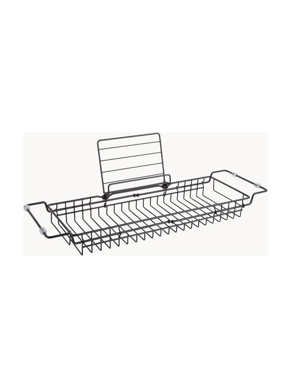 Badplank Tubad, Gecoat metaal, Zwart, B 61 x D 7 cm