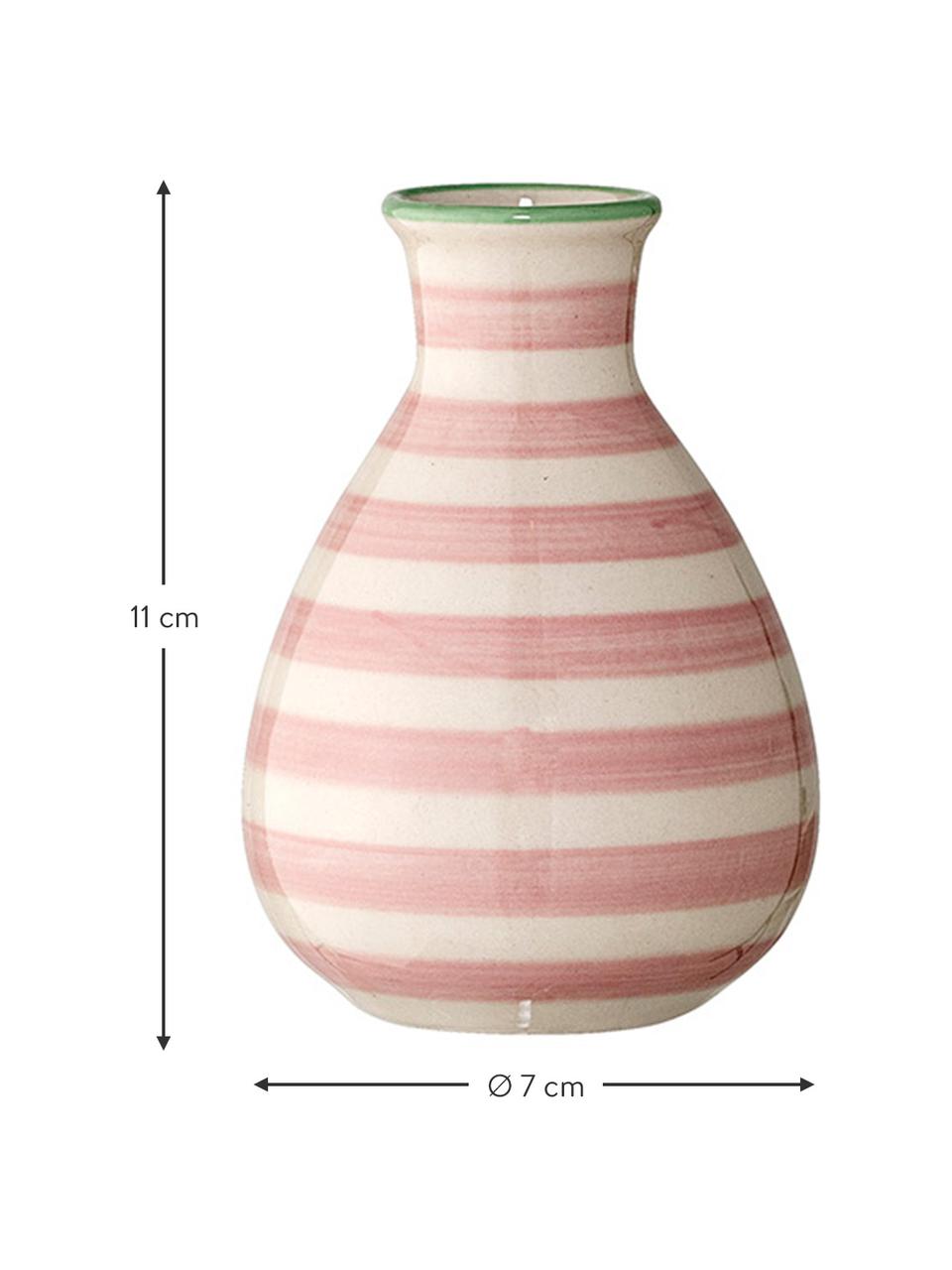 Kleines Vasen-Set Patrizia mit verspieltem Muster, 5-tlg., Steingut, Bunt, Ø 7 x H 11 cm