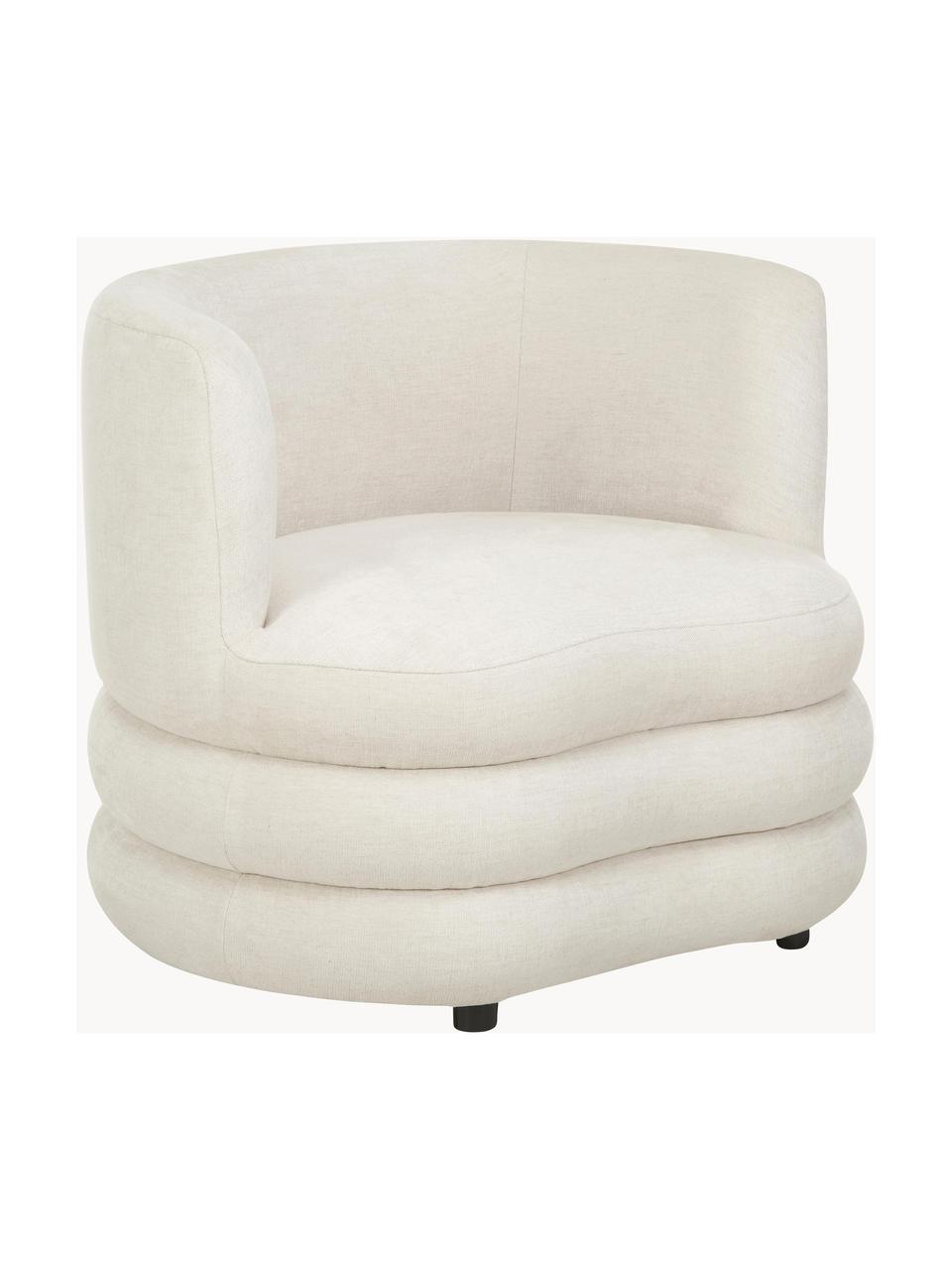 Sillón de diseño Solomon, Tapizado: 56% viscosa, 21% poliéste, Estructura: madera de abeto maciza, m, Patas: plástico, Bouclé blanco crema, An 95 x Al 80 cm