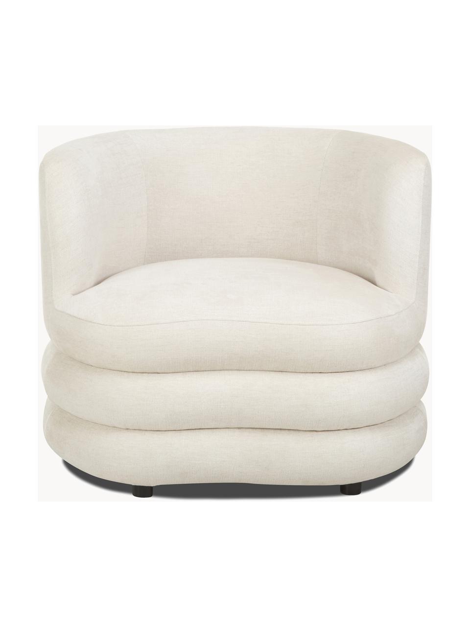 Fauteuil confortable en tissu bouclé crème