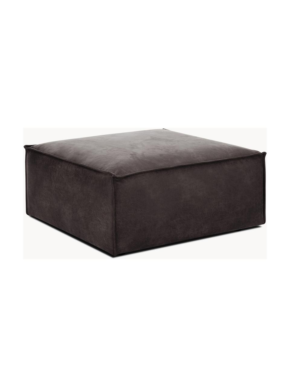 Sofa-Hocker Lennon aus recyceltem Leder, Bezug: Recyceltes Leder (70 % Le, Gestell: Massives Holz, Sperrholz, Leder Taupe, B 88 x T 88 cm