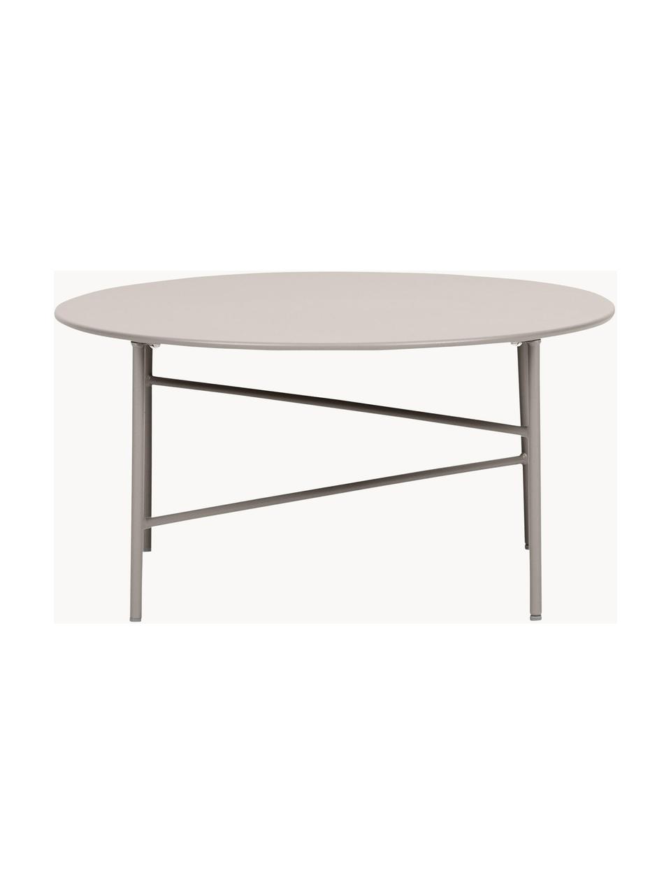 Mesa de centro para exterior de metal Vitus, Metal recubierto, Beige claro, Ø 70 x Al 35 cm