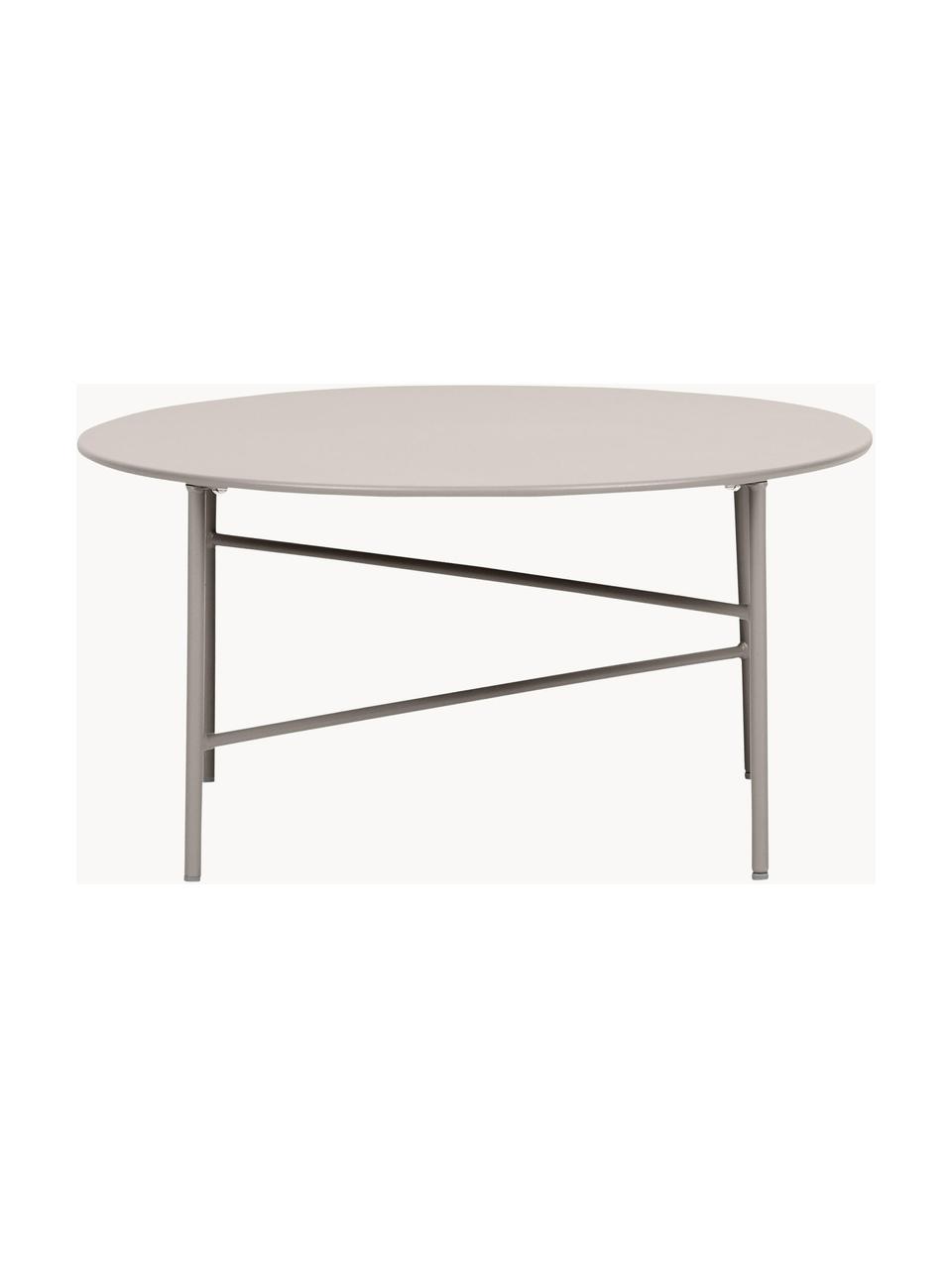 Tavolino da giardino in metallo Vitus, Metallo rivestito, Beige chiaro, Ø 70 x Alt. 35 cm