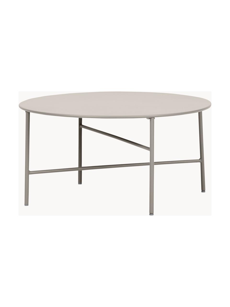 Tavolino da giardino in metallo Vitus, Metallo rivestito, Beige chiaro, Ø 70 x Alt. 35 cm