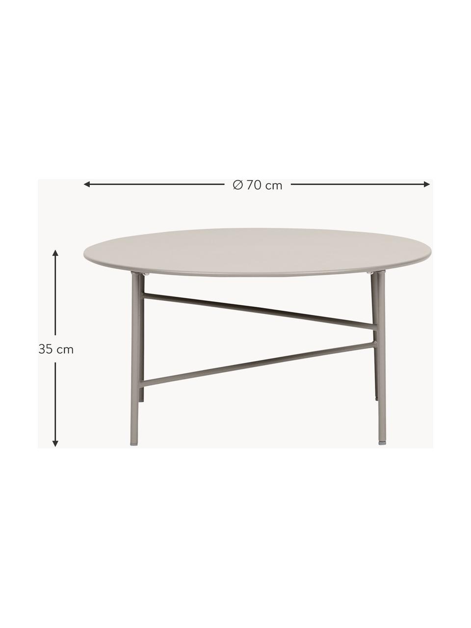 Garten-Couchtisch Vitus aus Metall, Metall, beschichtet, Hellbeige, Ø 70 x H 35 cm