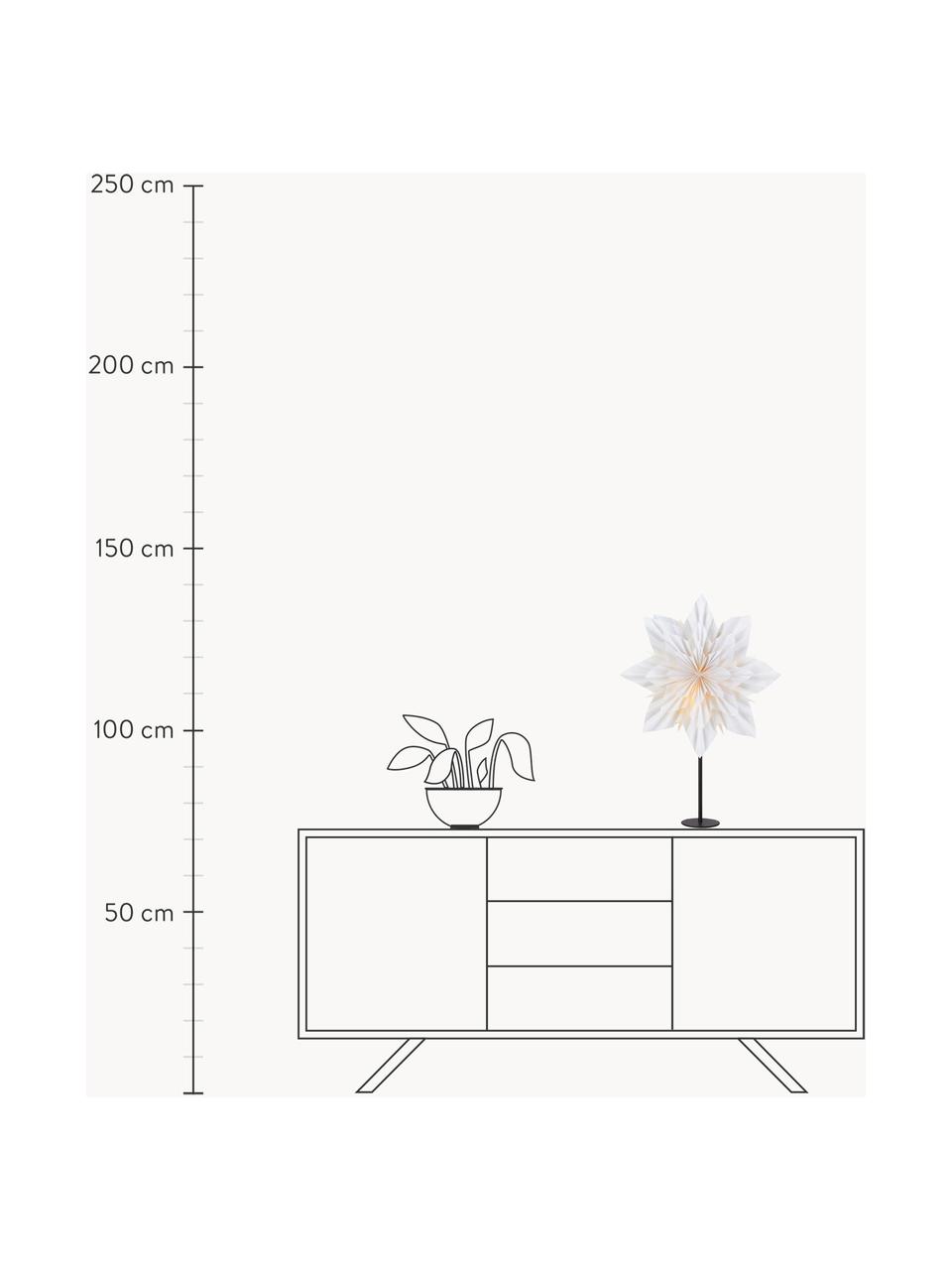 Svítící hvězda Maravilla, ručně vyrobená, Bílá, černá, Š 43 cm, V 65 cm