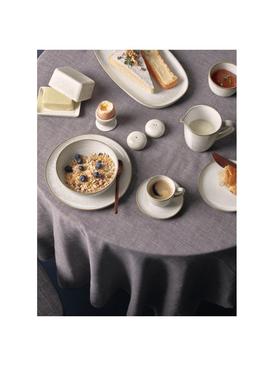 Assiette à dessert rustique Saisons, 6 pièces, Grès cérame, Beige, Ø 21 x haut. 1 cm