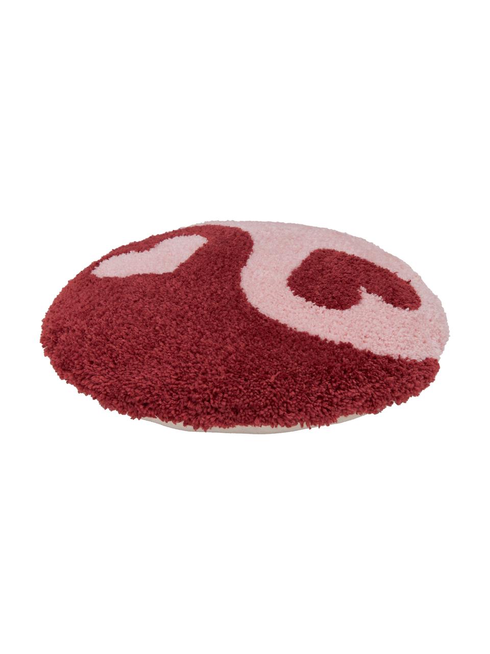 Cuscino rotondo soffice rosso/rosa Ariel, Rivestimento: 100% cotone, Rosso, rosa, Ø 35 cm