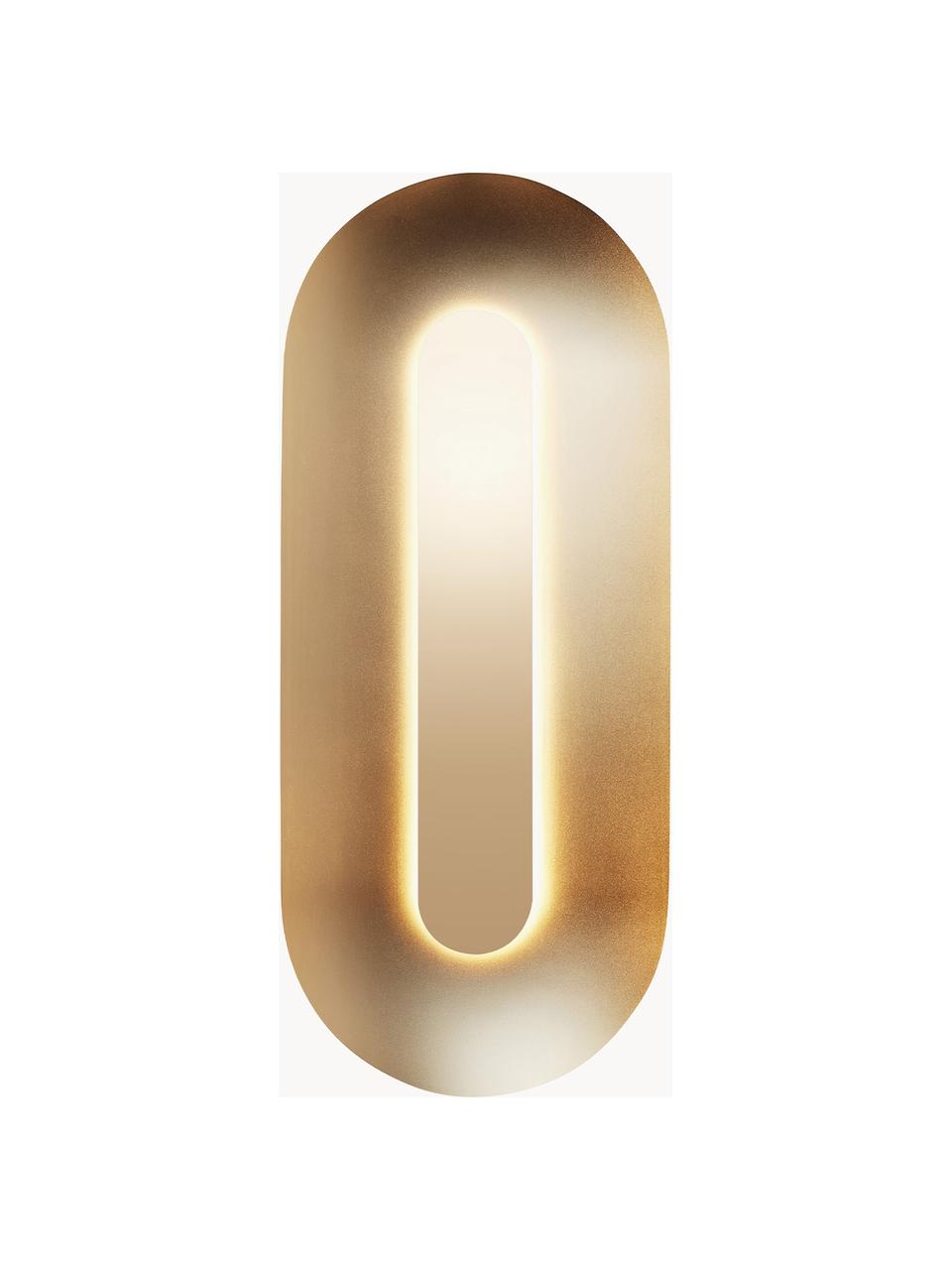 Große dimmbare LED-Wandleuchte Sasi, Metall, beschichtet, Goldfarben, B 28 x H 65 cm