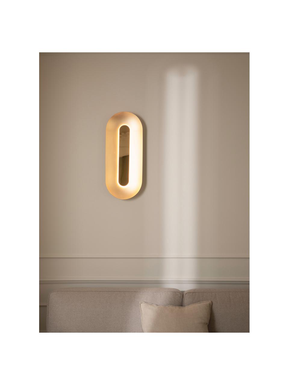 Große dimmbare LED-Wandleuchte Sasi, Metall, beschichtet, Goldfarben, B 28 x H 65 cm