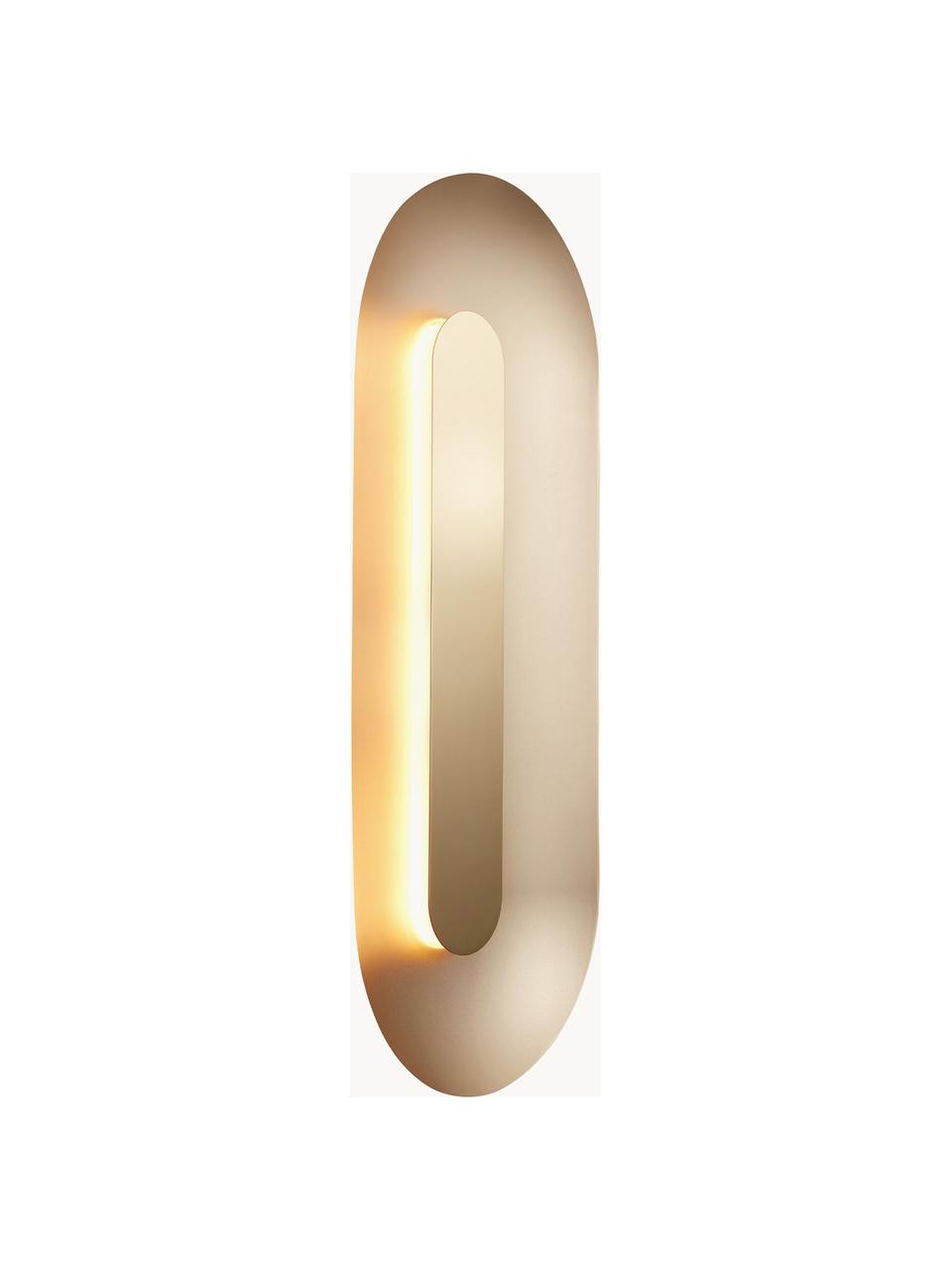 Große dimmbare LED-Wandleuchte Sasi, Metall, beschichtet, Goldfarben, B 28 x H 65 cm