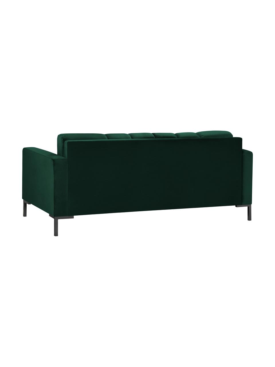 Sofa z aksamitu Mamaia (2-osobowa), Tapicerka: aksamit poliestrowy Dzięk, Stelaż: lite drewno sosnowe, skle, Nogi: metal lakierowany, Leśny zielony, S 177 x G 92 cm