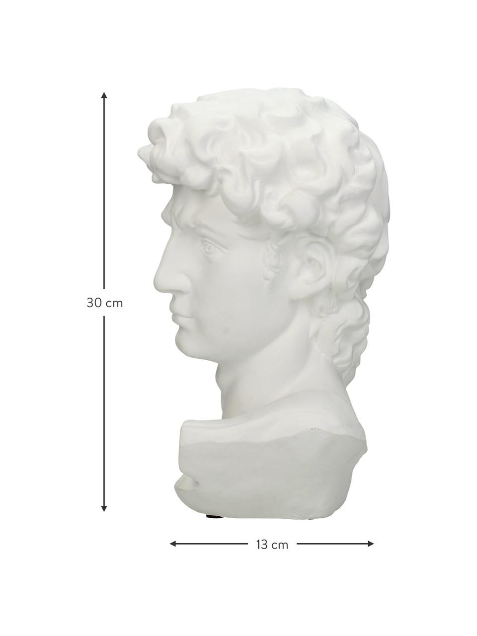 Grand objet déco David, Polyrésine, Blanc, larg. 17 x haut. 30 cm