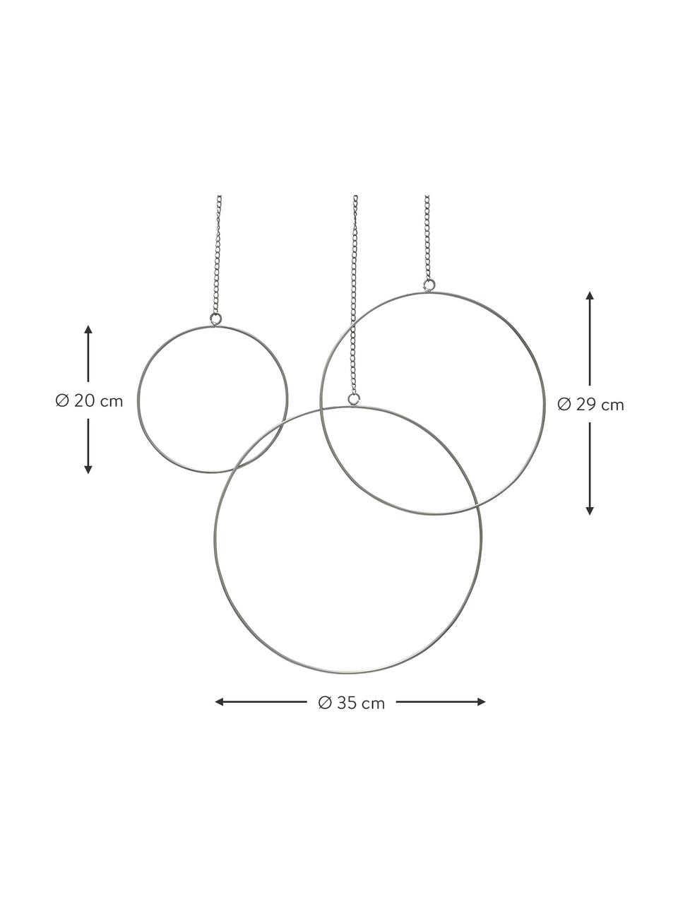 Deko-Anhänger Rumba, 3er-Set, Metall, Silberfarben, Set mit verschiedenen Größen